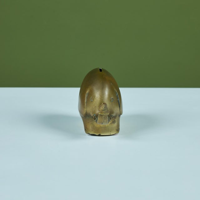 Brass Brass Elephant Piggy Bank For Sale - Image 8 of 12