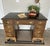 The Vintage Drexel American Traditional Desk features an antique brass handle finish, brown stained pine highlighting the...