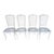 Vintage Italian Louis XV Style Double Cane Dining Chairs, Set of 4, Distressed White Finish For Sale