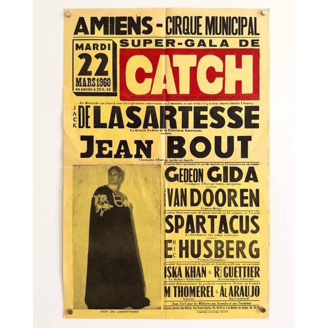 Super-Gala De Catch Amiens Wrestling Poster, 1960s For Sale - Image 9 of 9