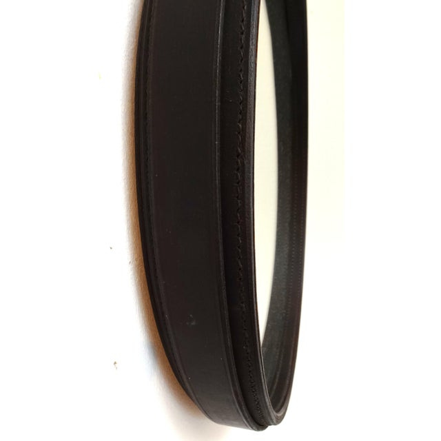 Large Sadderly Leather Round Mirror by Jacques Adnet, 1940s For Sale - Image 18 of 18