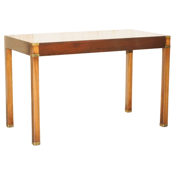 Fine Hardwood Kennedy Military Campaign Writing Table from Harrods London For Sale