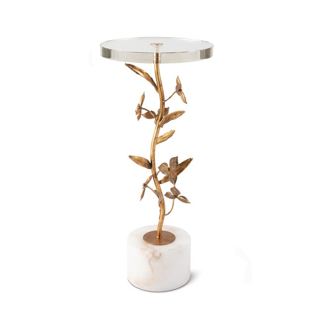 Gold Regina Andrew Trillium Brass Branches & Alabaster Martini Table For Sale - Image 8 of 8
