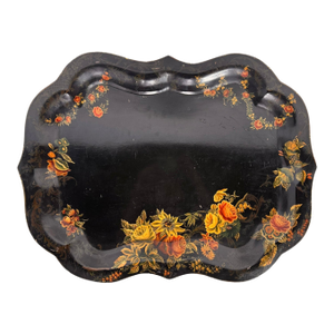 The Erina C. Aylward Barre(1903-1990) Vermont Hand-Painted Toleware Gallery Tray