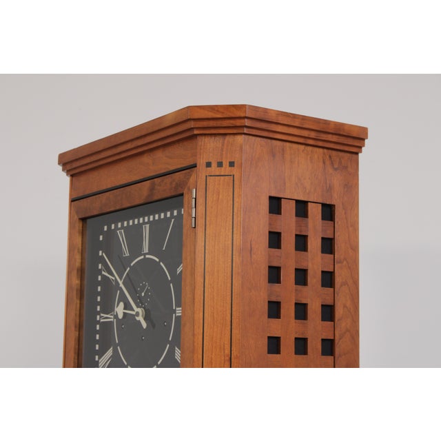 Brown Stickley Cherry 21st Century Grandfather Clock For Sale - Image 8 of 18