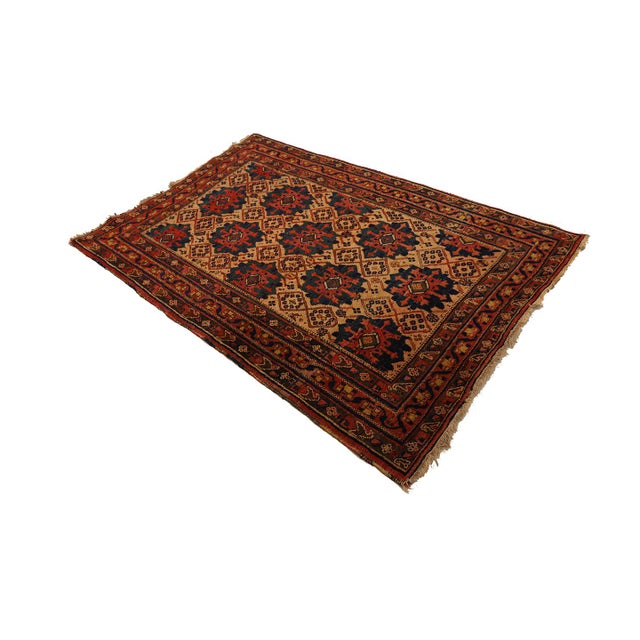 Tribal 4'x6' Vintage Persian Rug | Vintage Tribal Area Rug For Sale - Image 3 of 8