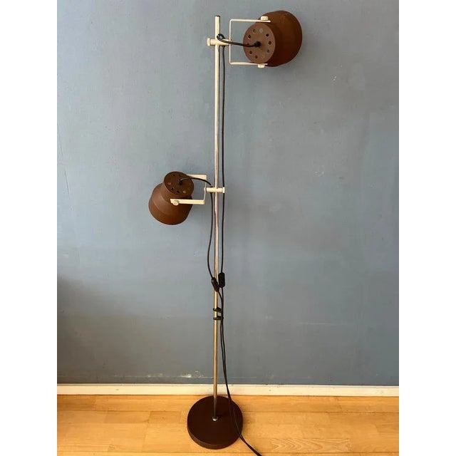 Mid-Century Space Age Brown Anvia Floor Lamp For Sale - Image 11 of 11