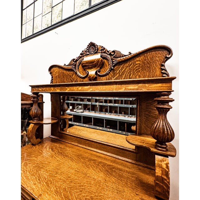 Early 20th Century Tiger Oak Buffet For Sale In Portland, OR - Image 6 of 18