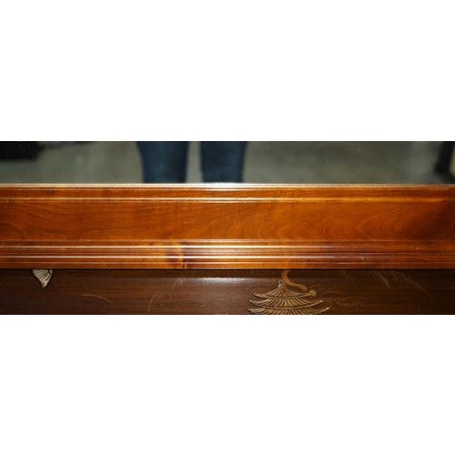 Empire Cherry Wood Wall Mirror from Grange, France For Sale - Image 9 of 12