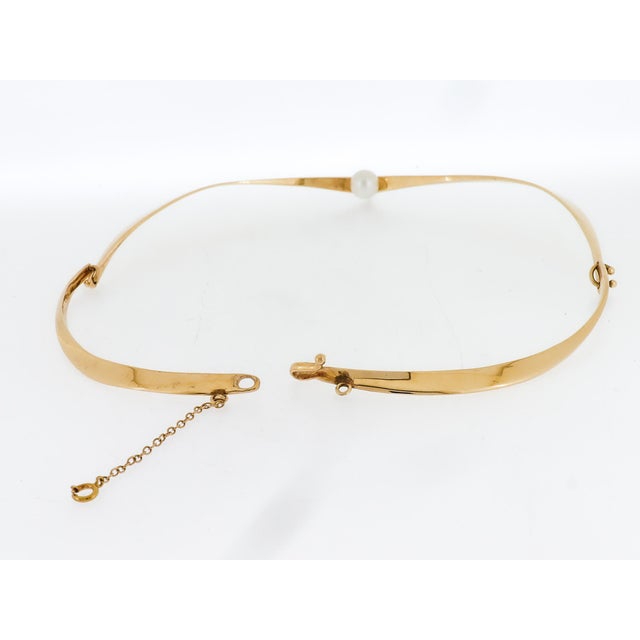 Ed Wiener Modernist 14k Gold & Pearl Curvex Choker Necklace or Collar For Sale - Image 11 of 18