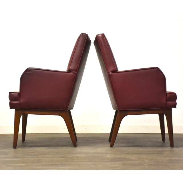 Maroon Lounge Chairs - a Pair For Sale - Image 4 of 12