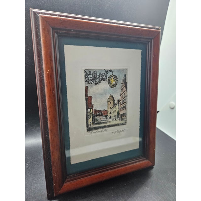Realism Vintage Print of Dinkelsbühl, Rothenburger, Germany, Signed For Sale - Image 3 of 5