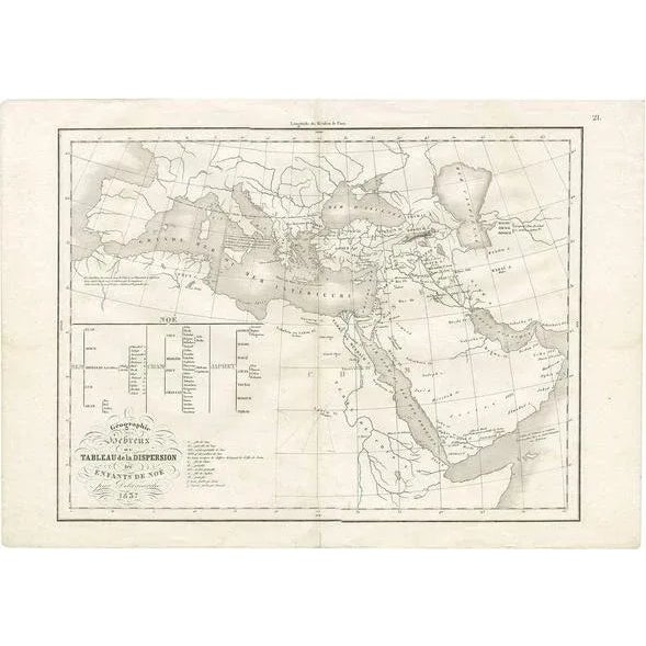Geography of the Hebrews Table of the Dispersion of Noah's Children, 1837 For Sale - Image 10 of 10