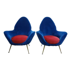 1960s Pair of Italian Modern Lounge Chairs