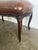 Wood French Louis XV Style Carved Bench With Distressed Leather Upholstery For Sale - Image 7 of 9