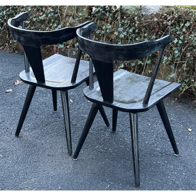 Pottery Barn Pottery Barn Westan Farmhouse Style Black Dining Chairs - A Pair For Sale - Image 4 of 12