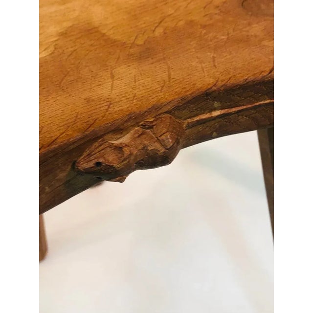 Mid 20th Century Set of Three Wood Stools or Accent Tables by Robert Mouseman Thompson For Sale - Image 5 of 11