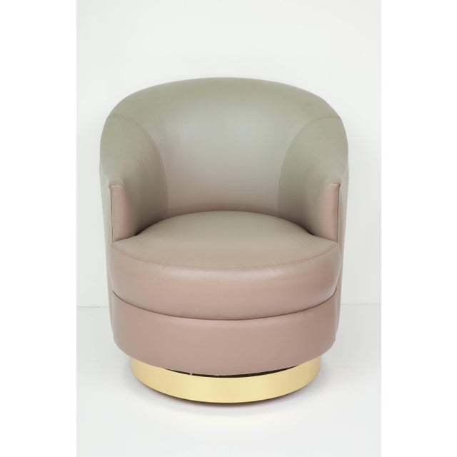 Beautiful gray Ombre leather chair by Steve Chase. The chair is in the original leather upholstery which is in excellent...