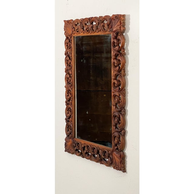 French Baroque Framed Mirror With Carved Foliate Frame (H 35 X W 25 1/2) For Sale - Image 4 of 9