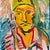 Vintage Fauvist Signed Original Oil Portrait Painting on Board For Sale - Image 10 of 12