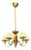 1947 Asea, Swedish Modern, Chandelier, Brass, Elm, Fabric For Sale