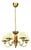 Asea, Swedish Modern, Chandelier, Brass, Elm, Fabric, Sweden, 1947 For Sale