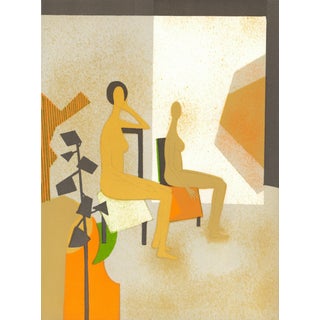 1974 Lithograph by André Minaux "Les Deux Modèles" (The Two Models) For Sale