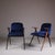 Set of Vintage Blue Velvet Chairs For Sale - Image 4 of 15