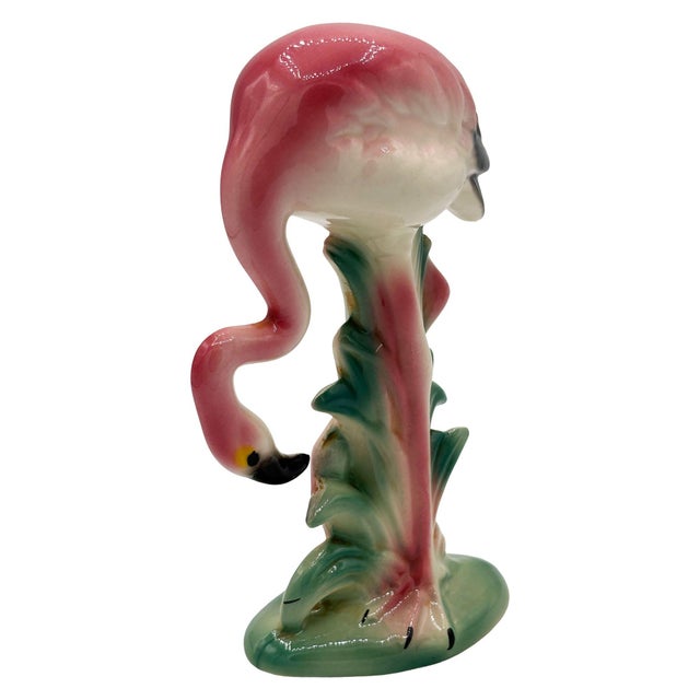 Mid-Century Modern 1950s MCM California Pottery Ceramic Searcher Tropical Pink Flamingo Figurine Statue For Sale - Image 3 of 13