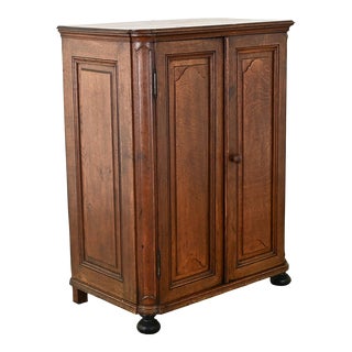 Belgian 18th Century Solid Oak Cabinet With Drawers For Sale