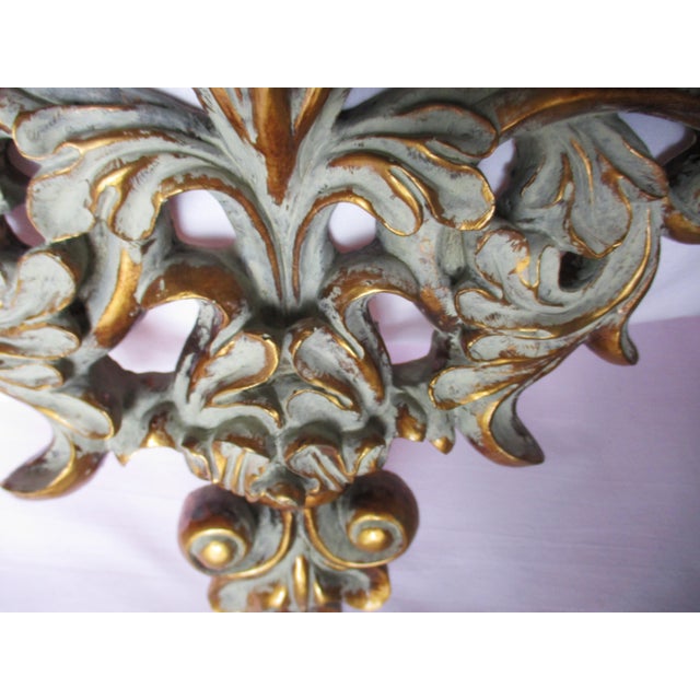 1980s Vintage French Fleur De Lis Gold & Verdigris Wall Plaques For Sale - Image 5 of 8