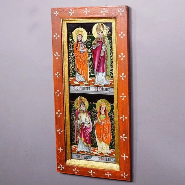 German Artist, Four Saints, 1920s, Oil Painting, Framed For Sale - Image 3 of 9