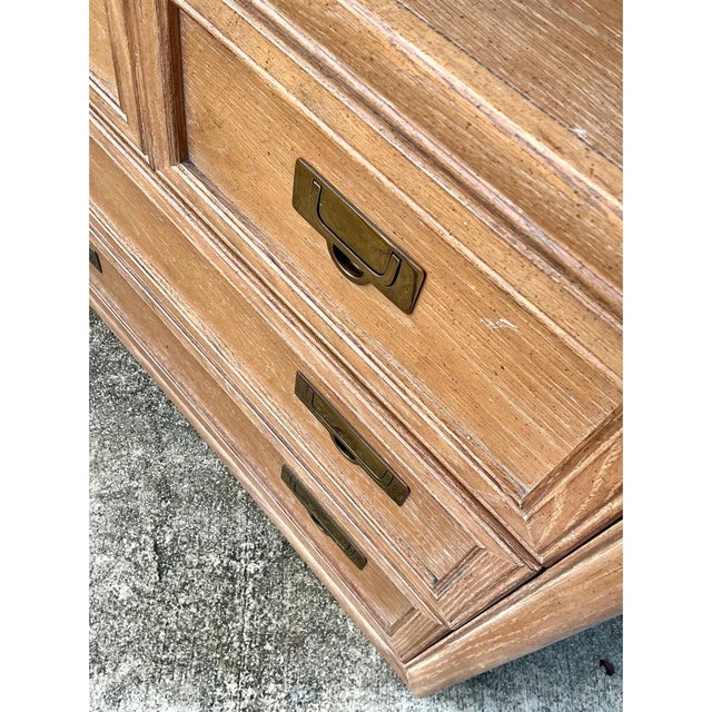 Brass Vintage Brass Handle Campaign Dresser For Sale - Image 8 of 12