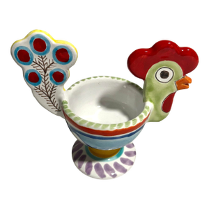 Mid 20th Century Italian DeSimone Hand Painted Ceramic Chicken Compote