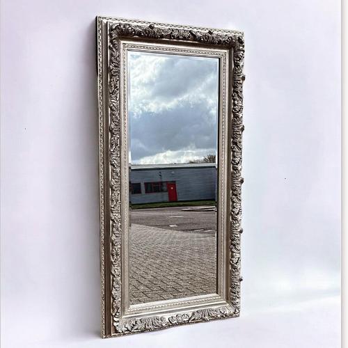 HUGE Dressing Full Length Mirror. Silver Frame 180 cms tall, 93 cms wide. Has fixing brackets to rear.