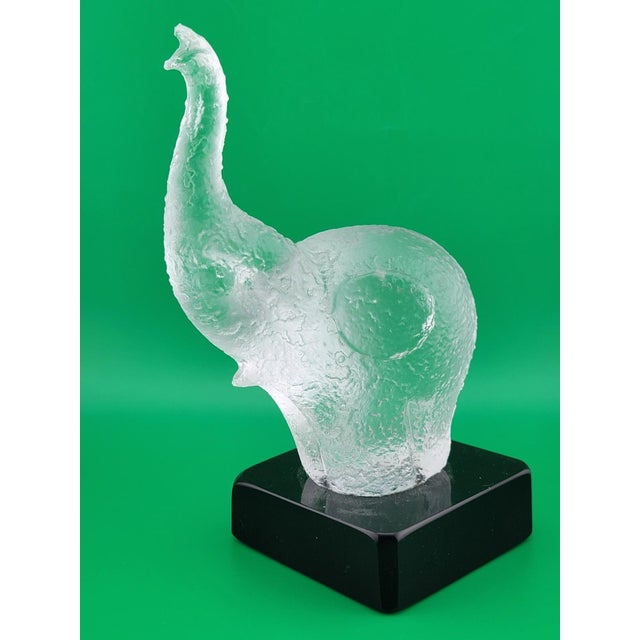 Rare Frosted Art Glass ELEPHANT Signed "Robla" Attributed to Archimede Seguso For Sale - Image 9 of 15