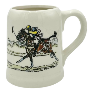 Vintage Paul Brown Equestrian Polo Player Ceramic Mug