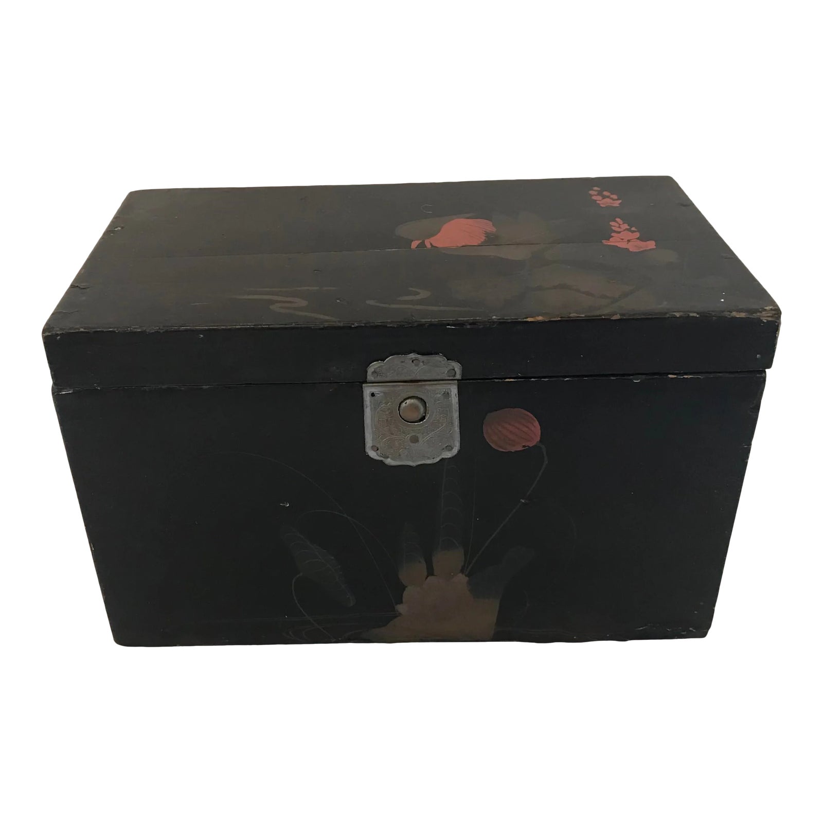 Vintage Laquered Tea Caddy Box Chairish