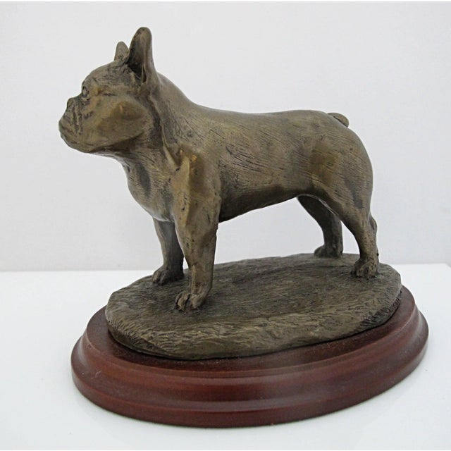 Douglas Gray French Bulldog Cold Cast Bronze Resin Statue Figurine For Sale - Image 4 of 10