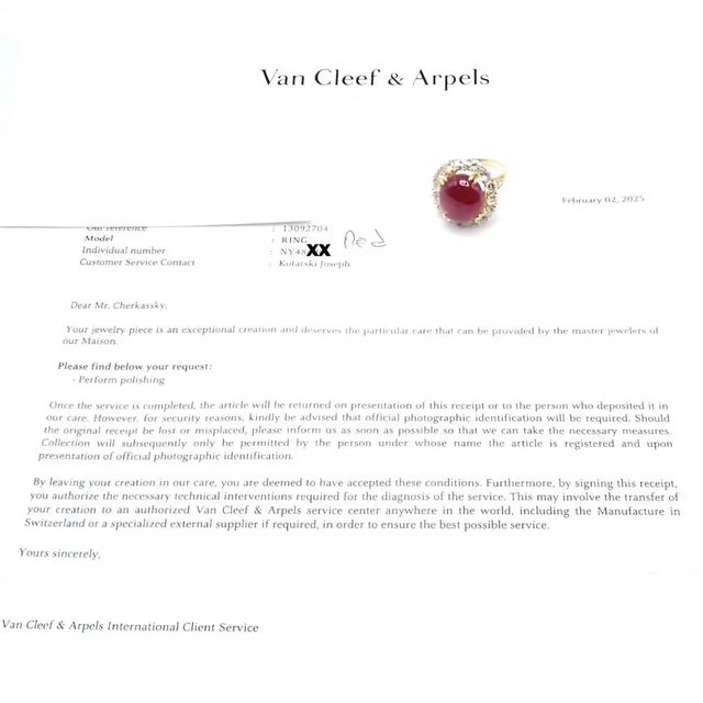 1960s Van Cleef & Arpels Large Cabochon Burmese No Heat Ruby Diamond Gold Ring Gia, Size 6 For Sale - Image 9 of 15