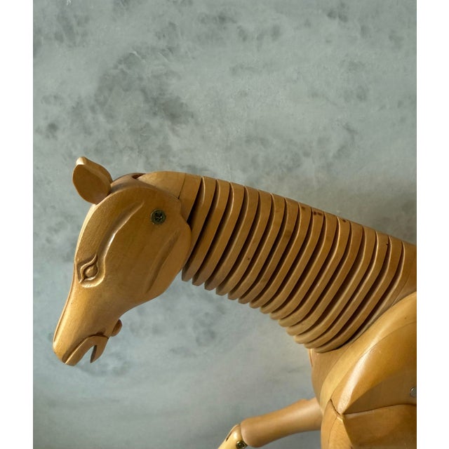 Brown Vintage Adjustable Wooden Artist's Horse Figure For Sale - Image 8 of 11