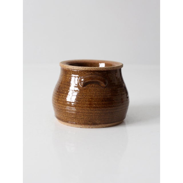 Contemporary Vintage Handmade Studio Pottery Chilled Server & Butter Crock For Sale - Image 3 of 15