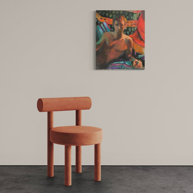 Vintage Expressionist Portrait of Reclining Nude Male (Oil on Canvas) For Sale In Philadelphia - Image 6 of 7