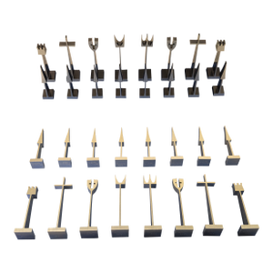 1962 Alcoa Extruded Aluminum Chess Set, Set of 34