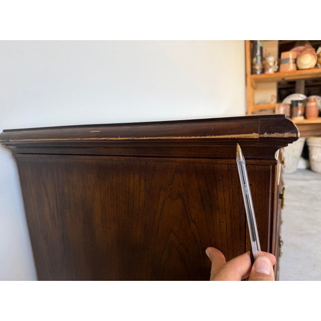 1970 Henredon Traditional English Brutalist Style Folio Nine-Drawer Triple Dresser For Sale - Image 16 of 17