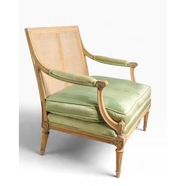 Vintage French Style Caned Back Settee For Sale - Image 10 of 15