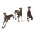 Mid-20th Century English Art Deco Style Cast Bronze Greyhound / Whippet Figurines - Set of 3 For Sale