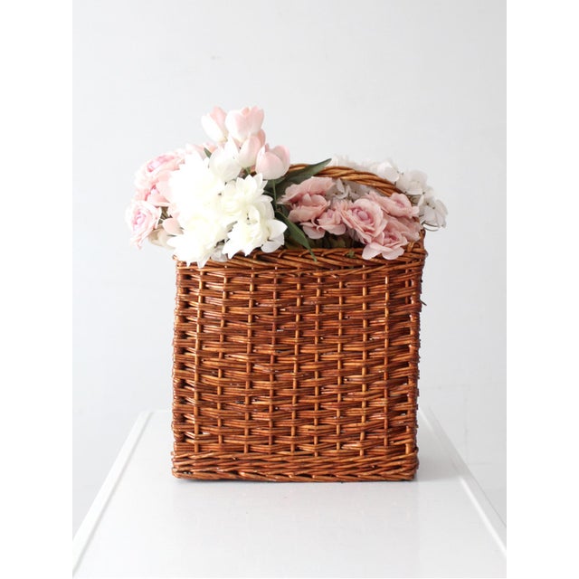 Vintage Wicker Market Basket For Sale - Image 6 of 15