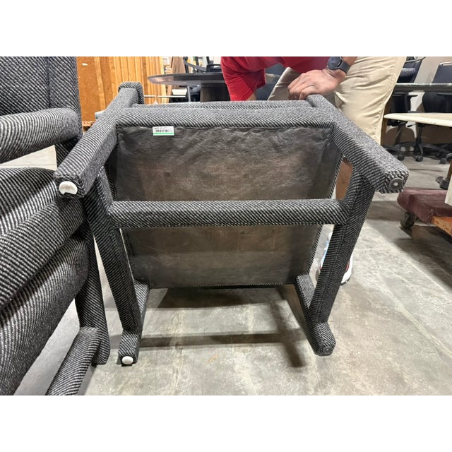 1960s Vintage Parsons-Style Matching Chairs & Ottomans Newly Upholstered - 2 Sets For Sale - Image 15 of 16