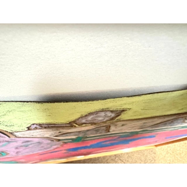 1980s George Colin Signed Folk Art Pastel Farm Chalk Art For Sale - Image 9 of 10